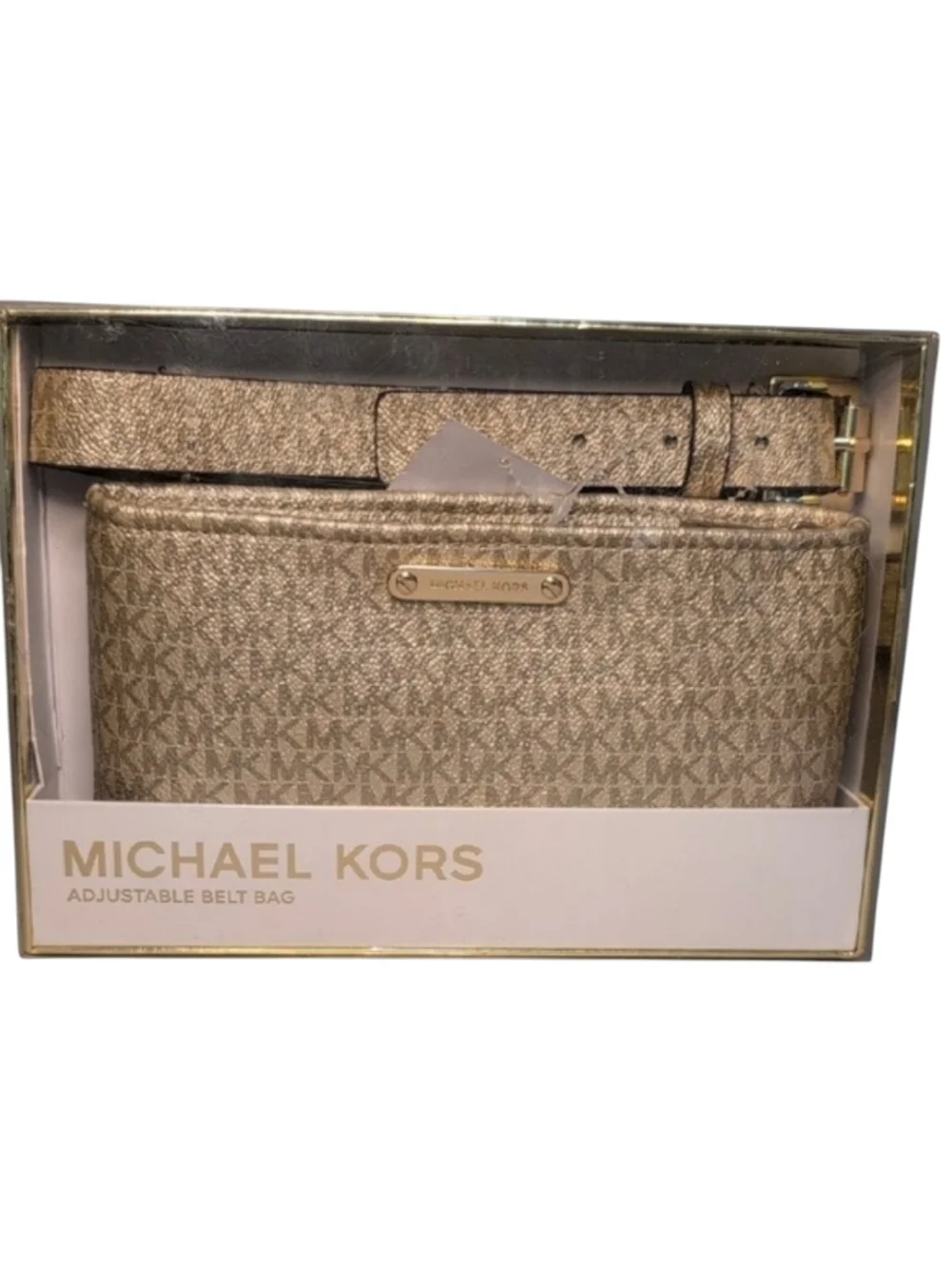 Michael Kors Metallic Adjustable Belt Bag in Gift Box